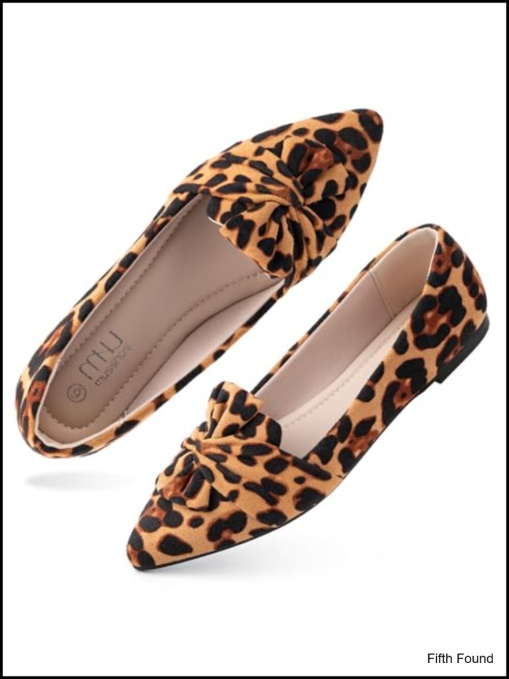 MUSSHOE Women's Pointed Toe Flats Memory Foam Slip On Comfort Work Shoes